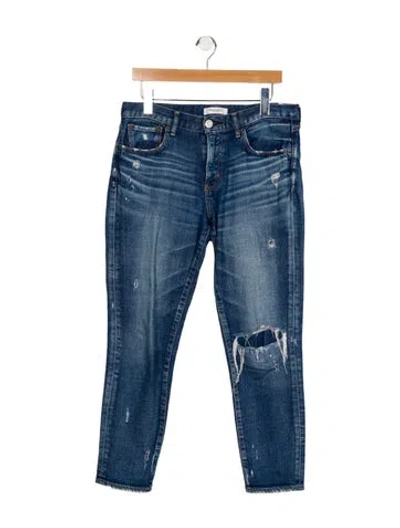 Pre-owned Moussy High-rise Straight Leg Jeans In Blue