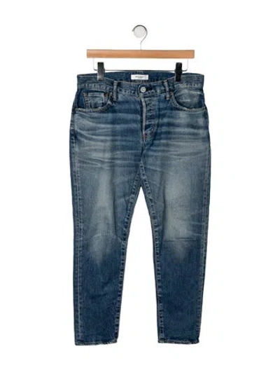 Pre-owned Moussy High-rise Straight Leg Jeans In Blue