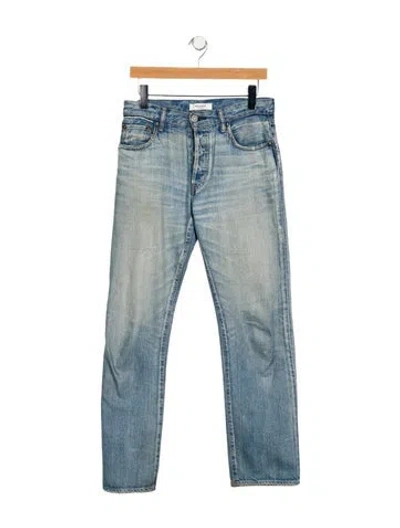 Pre-owned Moussy High-rise Straight Leg Jeans In Blue