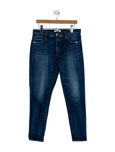 Pre-owned Moussy High-rise Straight Leg Jeans In Blue