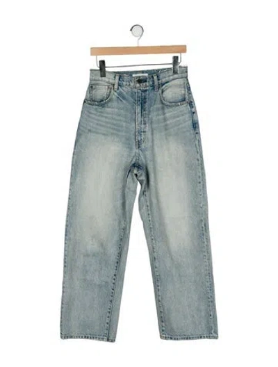 Pre-owned Moussy High-rise Straight Leg Jeans In Blue