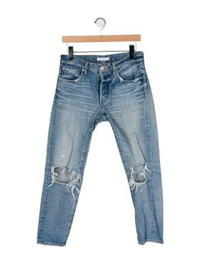 Pre-owned Moussy High-rise Straight Leg Jeans In Blue