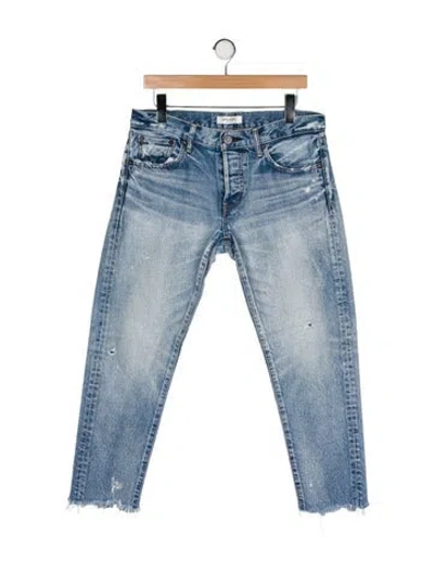 Pre-owned Moussy High-rise Straight Leg Jeans In Blue