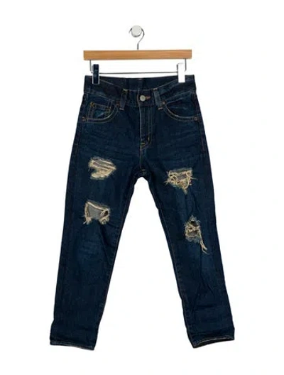 Pre-owned Moussy High-rise Straight Leg Jeans In Blue