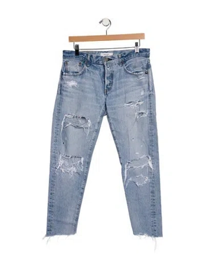 Pre-owned Moussy High-rise Straight Leg Jeans In Blue