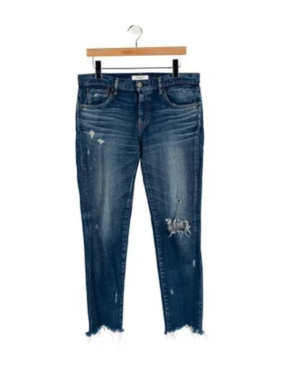 Pre-owned Moussy High-rise Straight Leg Jeans In Blue