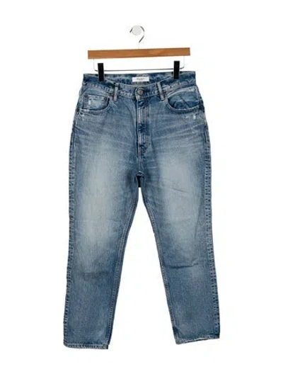 Pre-owned Moussy High-rise Straight Leg Jeans In Blue
