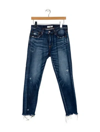 Pre-owned Moussy High-rise Straight Leg Jeans In Blue