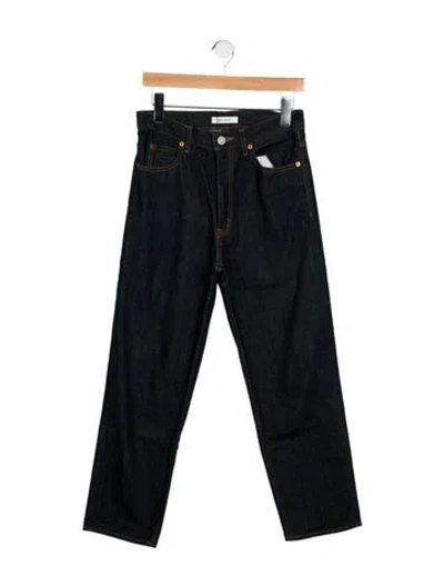 Pre-owned Moussy High-rise Straight Leg Jeans In Blue