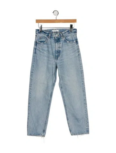 Pre-owned Moussy High-rise Straight Leg Jeans In Blue