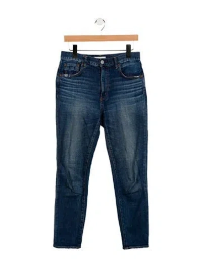Pre-owned Moussy High-rise Straight Leg Jeans In Blue