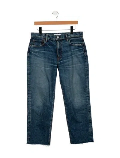 Pre-owned Moussy High-rise Straight Leg Jeans In Blue