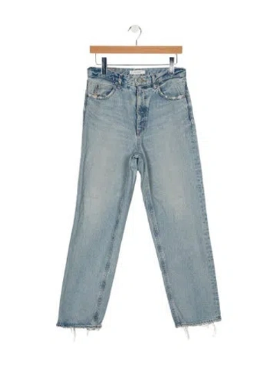 Pre-owned Moussy High-rise Straight Leg Jeans In Blue