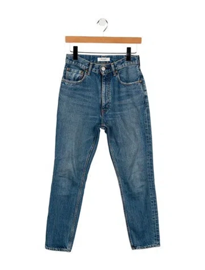Pre-owned Moussy High-rise Straight Leg Jeans In Blue