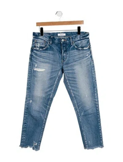 Pre-owned Moussy High-rise Straight Leg Jeans In Blue