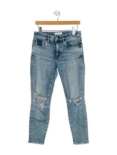 Pre-owned Moussy High-rise Straight Leg Jeans In Blue