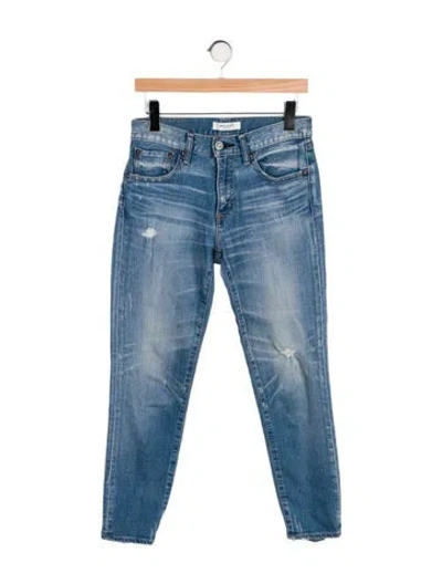 Pre-owned Moussy High-rise Straight Leg Jeans In Blue