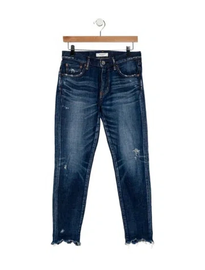 Pre-owned Moussy High-rise Straight Leg Jeans In Blue