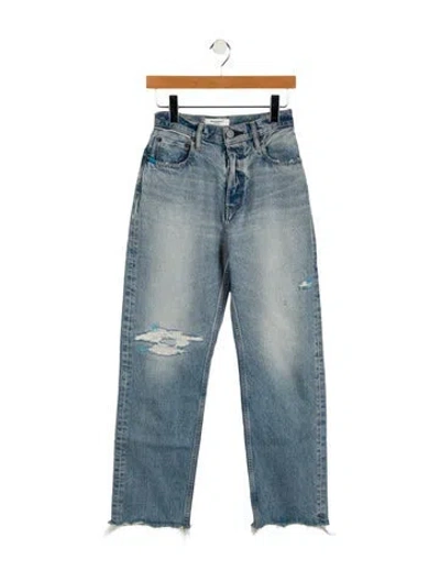 Pre-owned Moussy High-rise Straight Leg Jeans In Blue