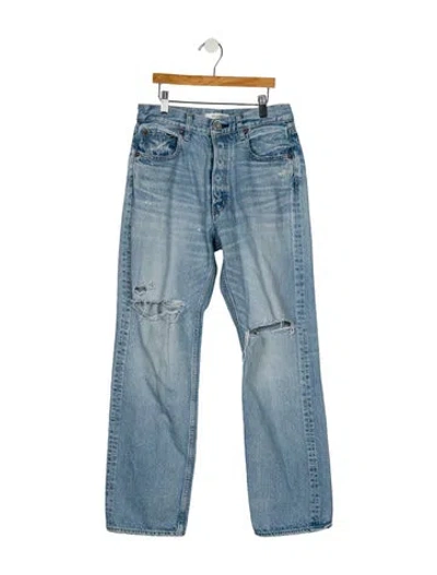 Pre-owned Moussy High-rise Straight Leg Jeans In Blue