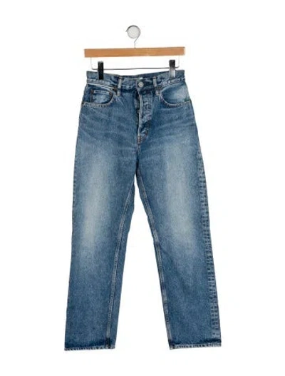 Pre-owned Moussy High-rise Straight Leg Jeans In Blue