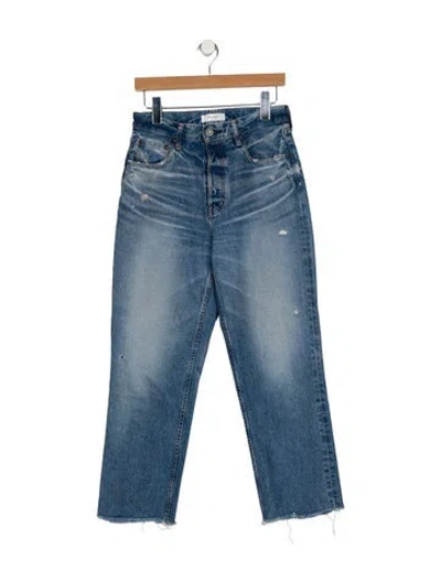 Pre-owned Moussy High-rise Straight Leg Jeans In Blue