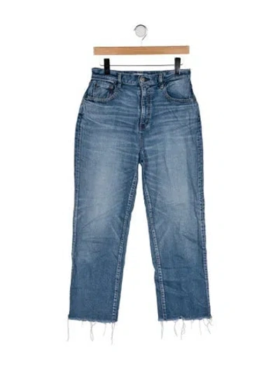 Pre-owned Moussy High-rise Straight Leg Jeans In Blue