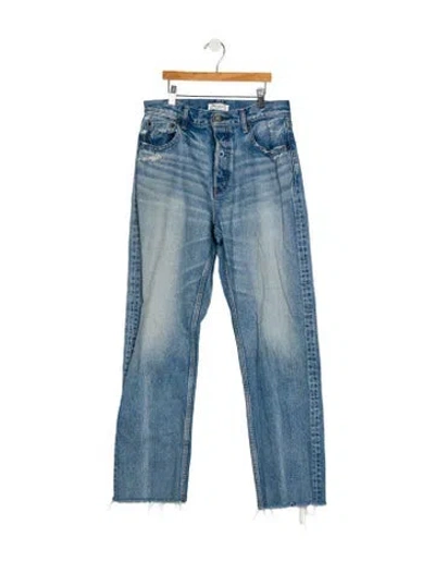 Pre-owned Moussy High-rise Straight Leg Jeans In Blue