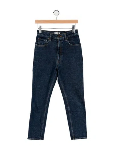 Pre-owned Moussy High-rise Straight Leg Jeans In Blue