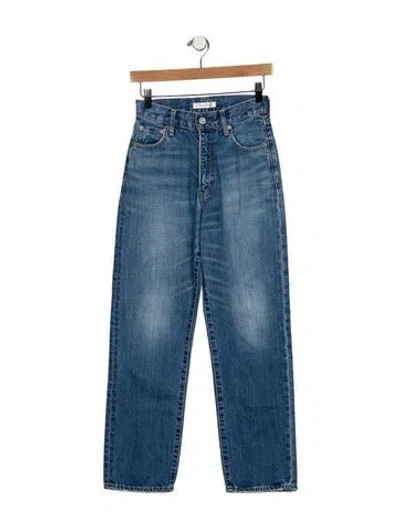 Pre-owned Moussy High-rise Straight Leg Jeans In Blue