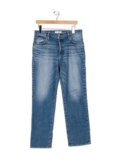 Pre-owned Moussy High-rise Straight Leg Jeans In Blue