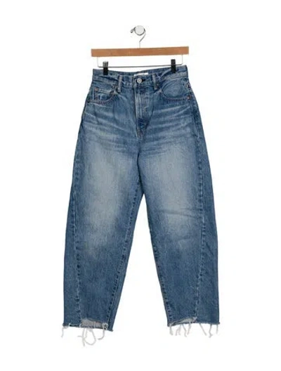 Pre-owned Moussy High-rise Straight Leg Jeans In Blue
