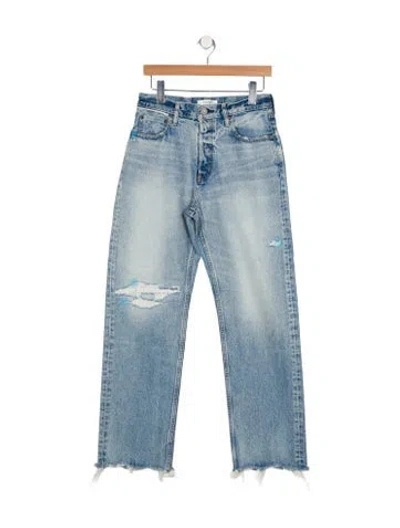 Pre-owned Moussy High-rise Straight Leg Jeans In Blue