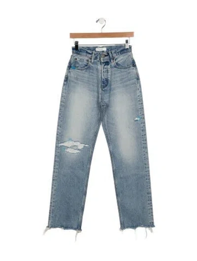Pre-owned Moussy High-rise Straight Leg Jeans In Blue