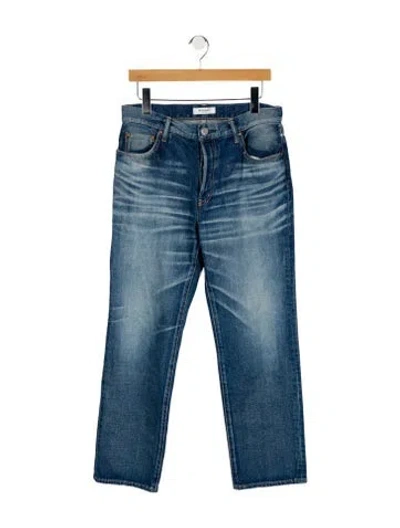 Pre-owned Moussy High-rise Straight Leg Jeans In Blue