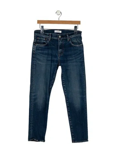 Pre-owned Moussy High-rise Straight Leg Jeans In Blue