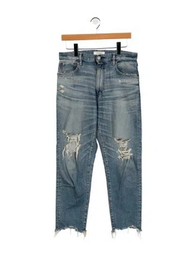 Pre-owned Moussy High-rise Straight Leg Jeans In Blue
