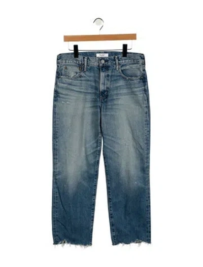 Pre-owned Moussy High-rise Straight Leg Jeans In Blue