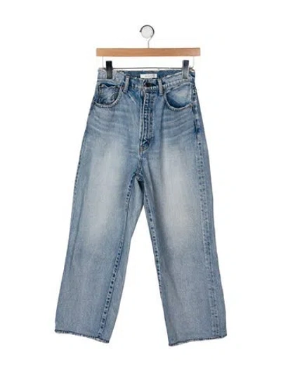 Pre-owned Moussy High-rise Straight Leg Jeans In Blue