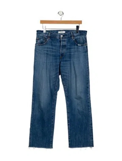 Pre-owned Moussy High-rise Straight Leg Jeans In Blue