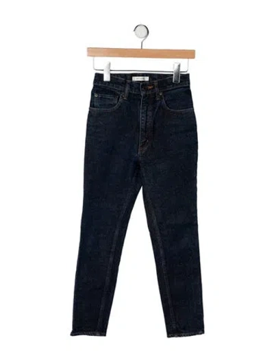 Pre-owned Moussy High-rise Straight Leg Jeans In Blue