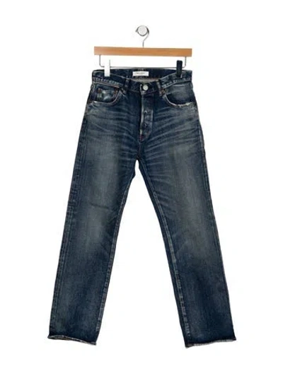 Pre-owned Moussy High-rise Straight Leg Jeans In Blue