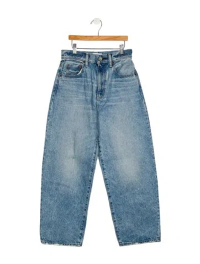 Pre-owned Moussy High-rise Straight Leg Jeans In Blue