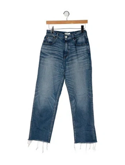 Pre-owned Moussy High-rise Straight Leg Jeans In Blue