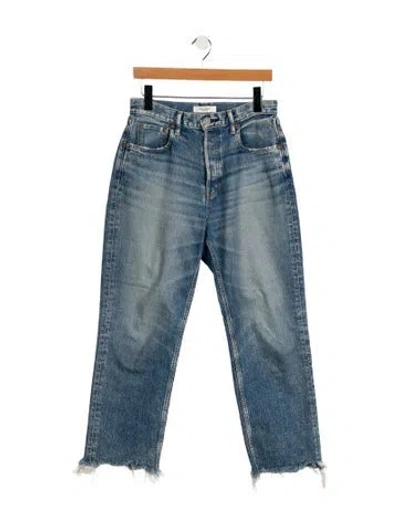 Pre-owned Moussy High-rise Straight Leg Jeans In Blue