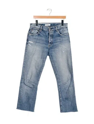 Pre-owned Moussy High-rise Straight Leg Jeans In Blue
