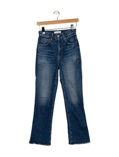 Pre-owned Moussy High-rise Straight Leg Jeans In Blue