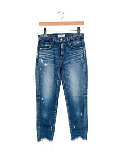 Pre-owned Moussy High-rise Straight Leg Jeans In Blue