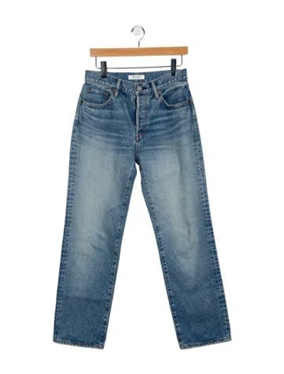 Pre-owned Moussy High-rise Straight Leg Jeans In Blue