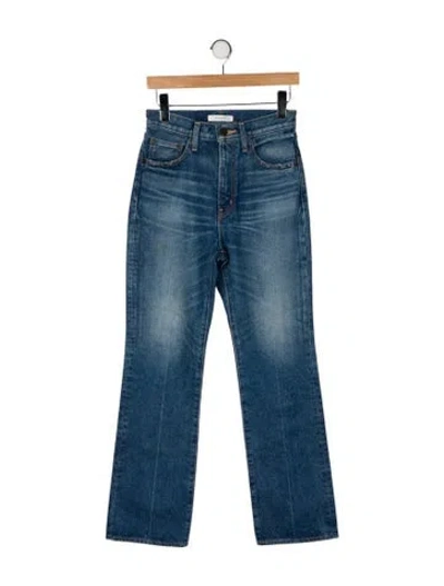 Pre-owned Moussy High-rise Straight Leg Jeans In Blue